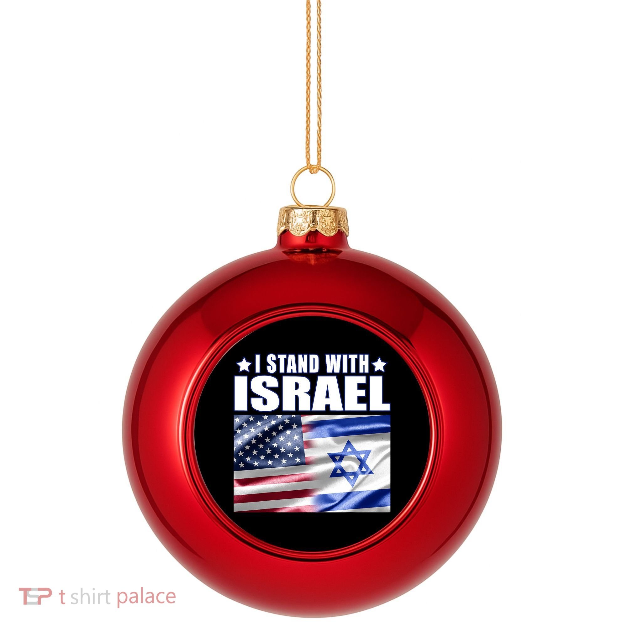 Support Israel I Stand With Israel Plastic Christmas Ball Ornament