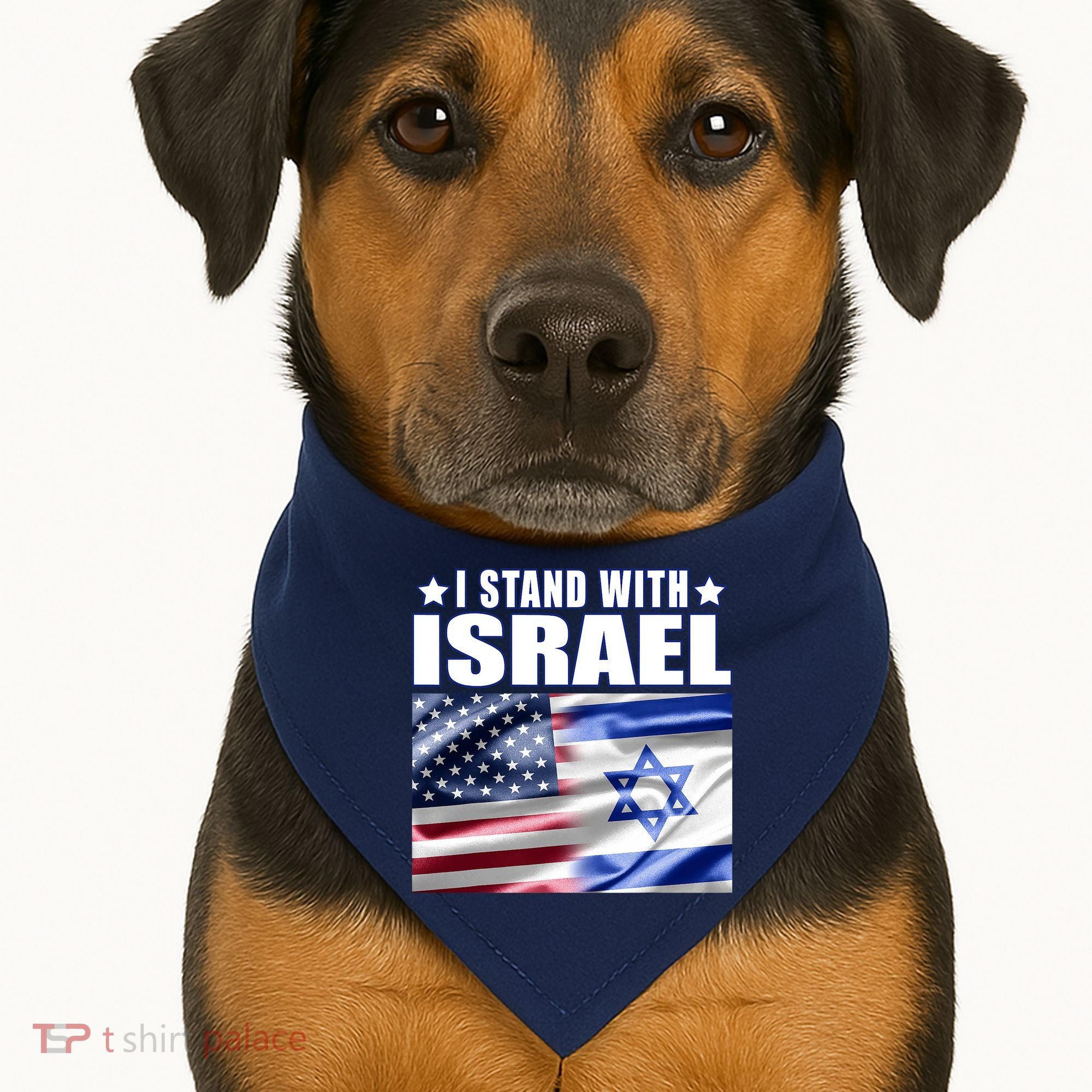 Support Israel I Stand With Israel USA-Made Doggie Bandana