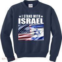 Support Israel I Stand With Israel Kids Sweatshirt thumb 0