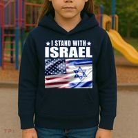 Support Israel I Stand With Israel Kids Hoodie thumb 3