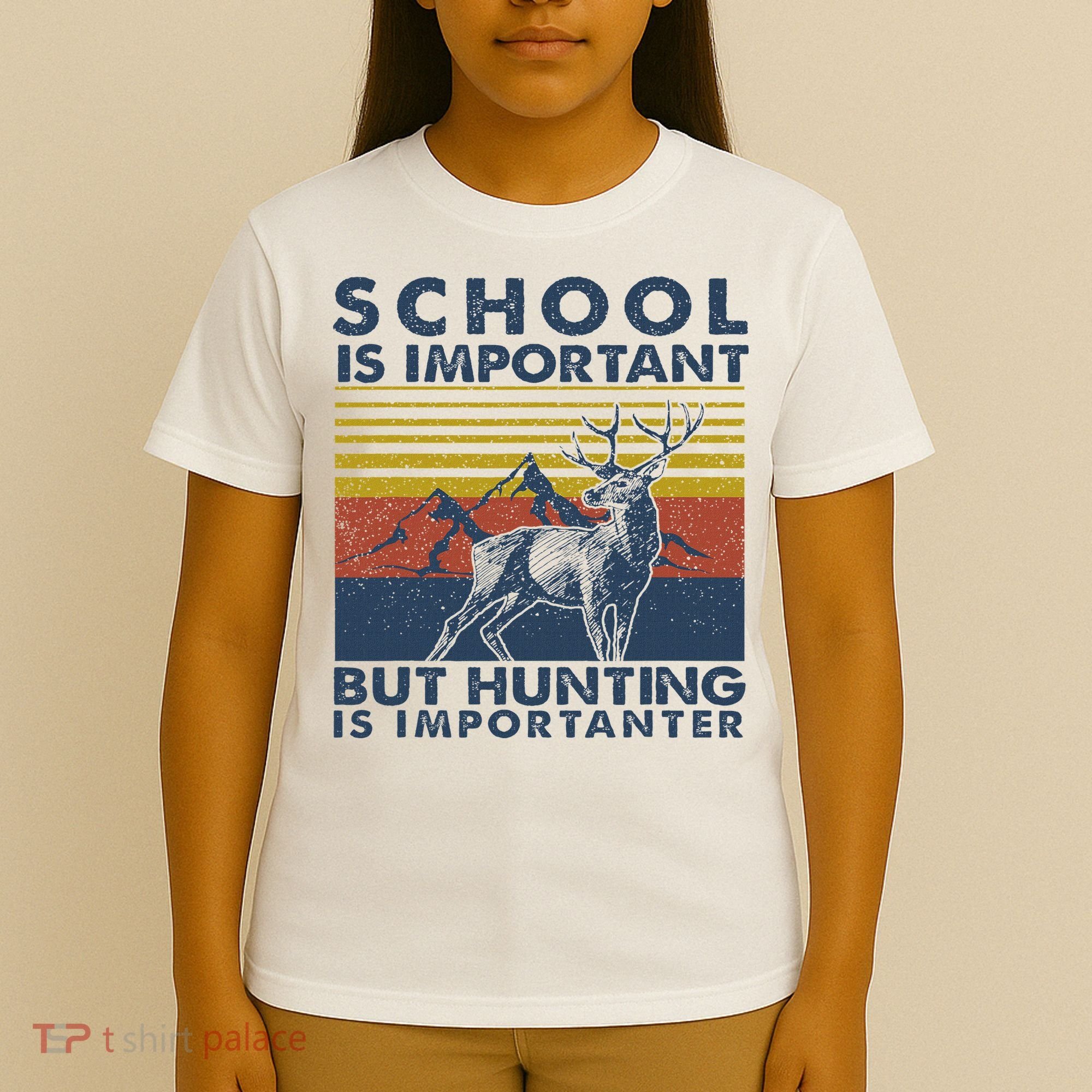 School Is Important But Hunting Is Importanter Deer Hunting T-Shirt