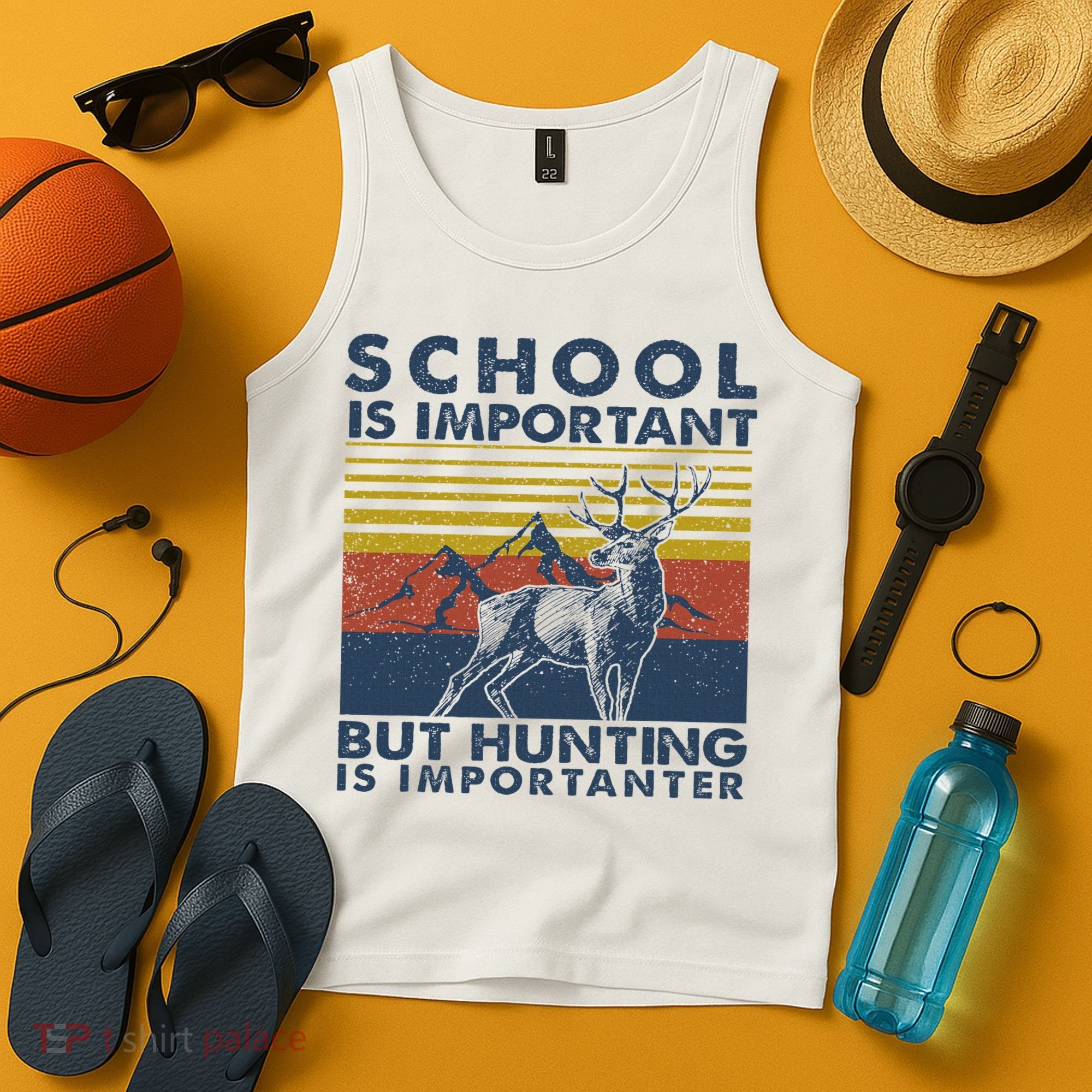 School Is Important But Hunting Is Importanter Deer Hunting Tank Top