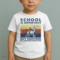 School Is Important But Hunting Is Importanter Deer Hunting Toddler T-Shirt thumb 2