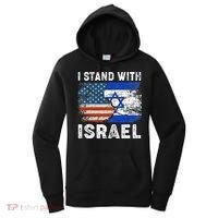 Support Israel I Stand With Israel Israeli Flag Us Flag Women's Hoodie thumb 0