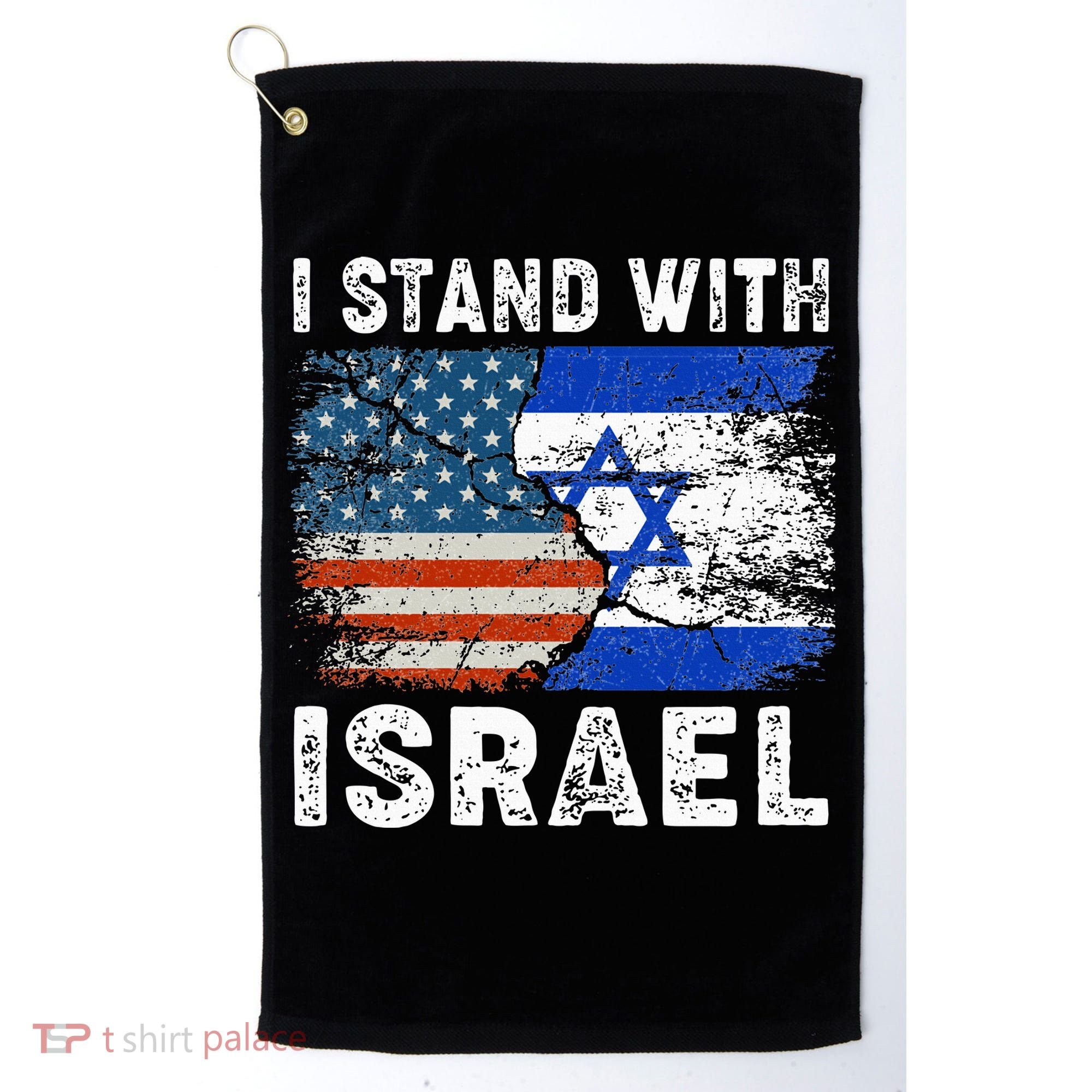 Support Israel I Stand With Israel Israeli Flag Us Flag Golf Towel