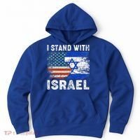 Support Israel I Stand With Israel Israeli Flag Us Flag Hoodie thumb 0