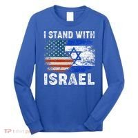 Support Israel I Stand With Israel Israeli Flag Us Flag Long Sleeve Shirt thumb 0