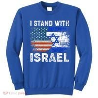 Support Israel I Stand With Israel Israeli Flag Us Flag Sweatshirt thumb 0