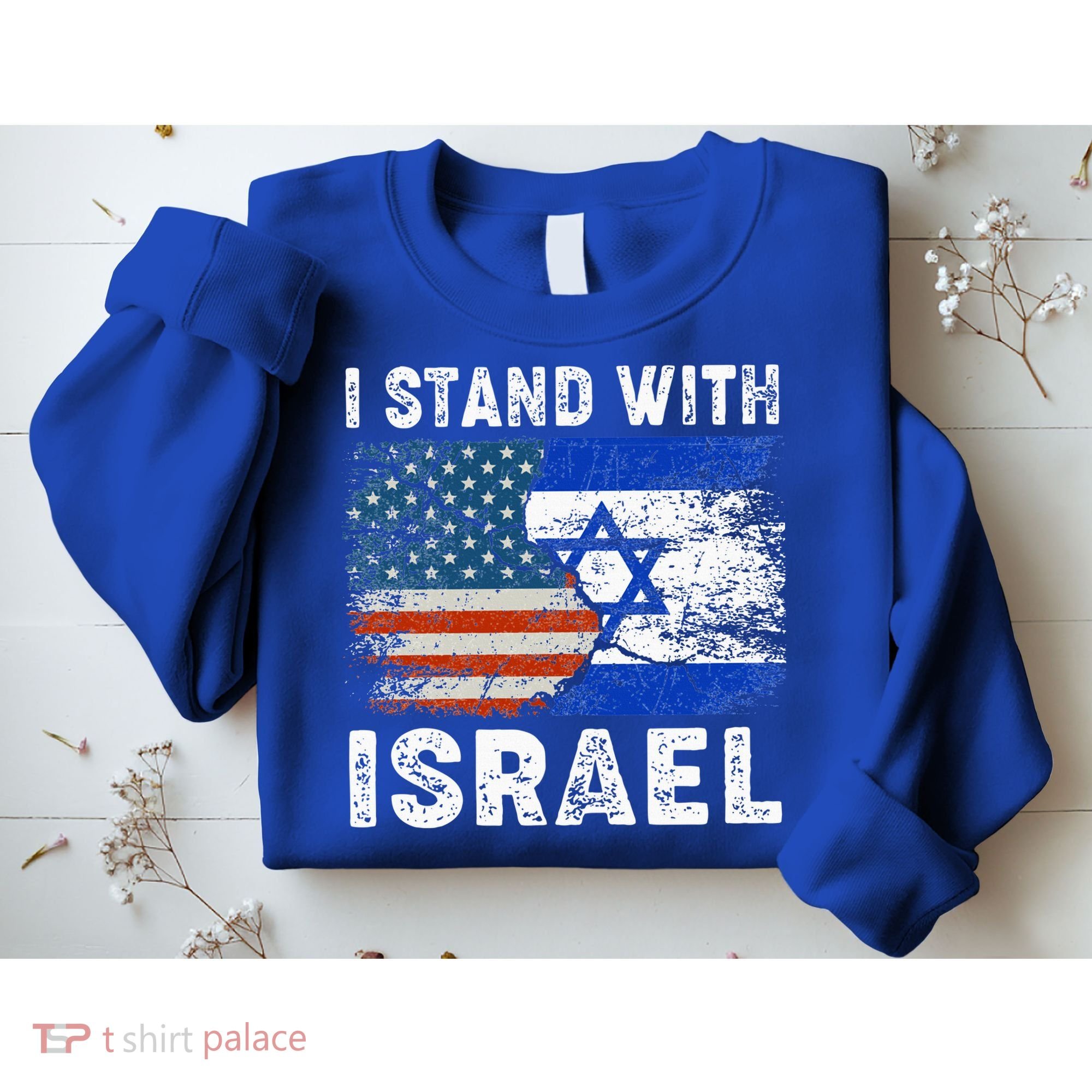 Support Israel I Stand With Israel Israeli Flag Us Flag Sweatshirt