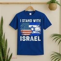 Support Israel I Stand With Israel Israeli Flag Us Flag T-Shirt thumb 2