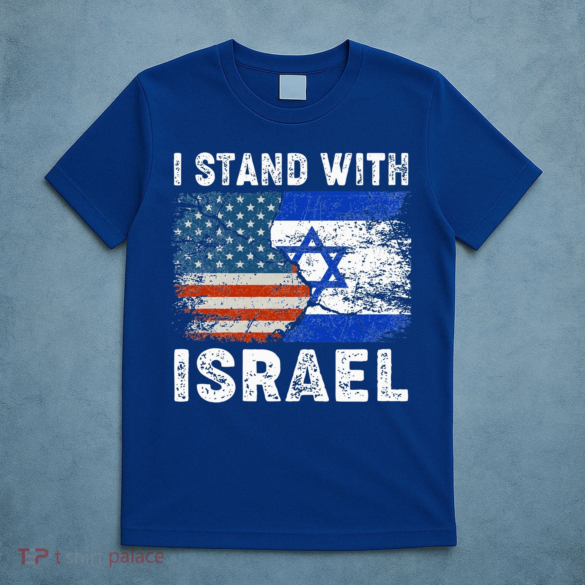 Support Israel I Stand With Israel Israeli Flag Us Flag T-Shirt