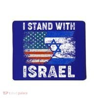 Support Israel I Stand With Israel Israeli Flag Us Flag Mousepad thumb 0