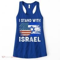 Support Israel I Stand With Israel Israeli Flag Us Flag Women's Tank Top thumb 0