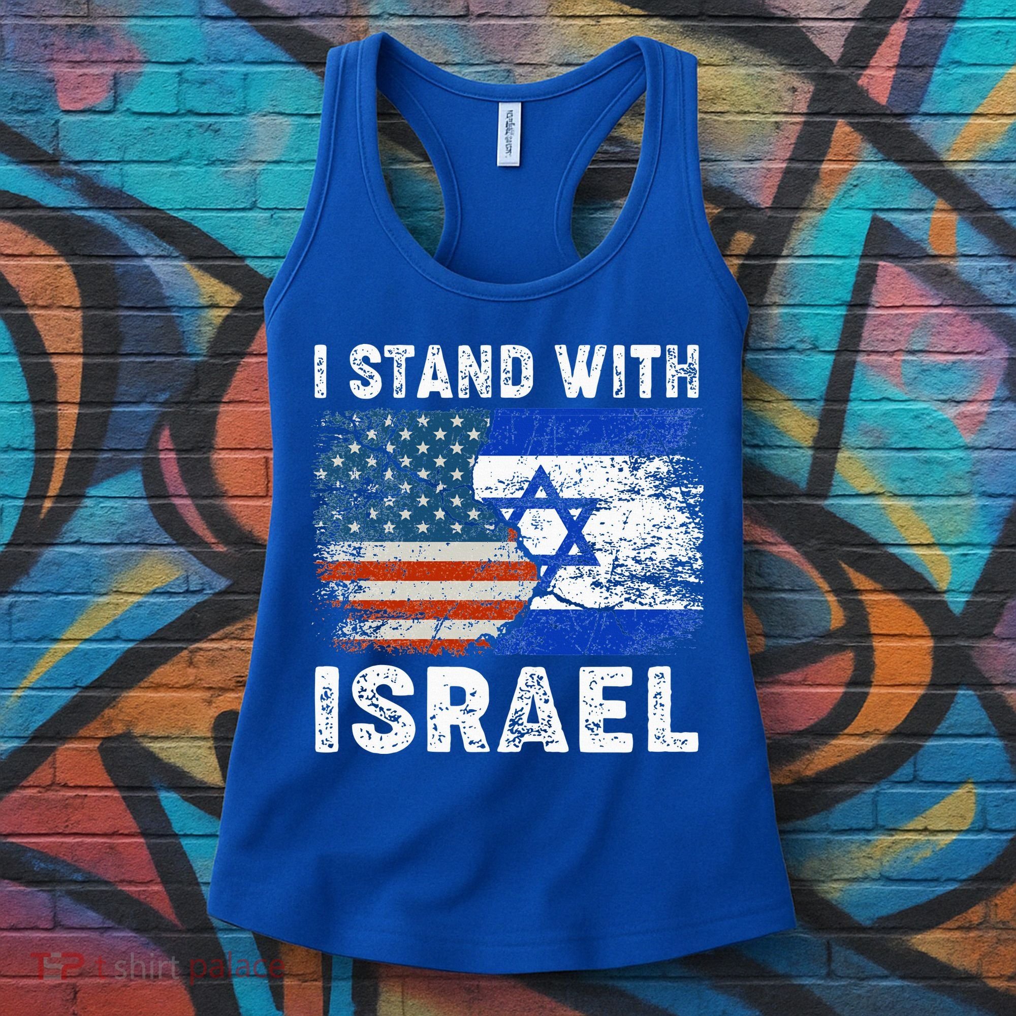 Support Israel I Stand With Israel Israeli Flag Us Flag Women's Tank Top