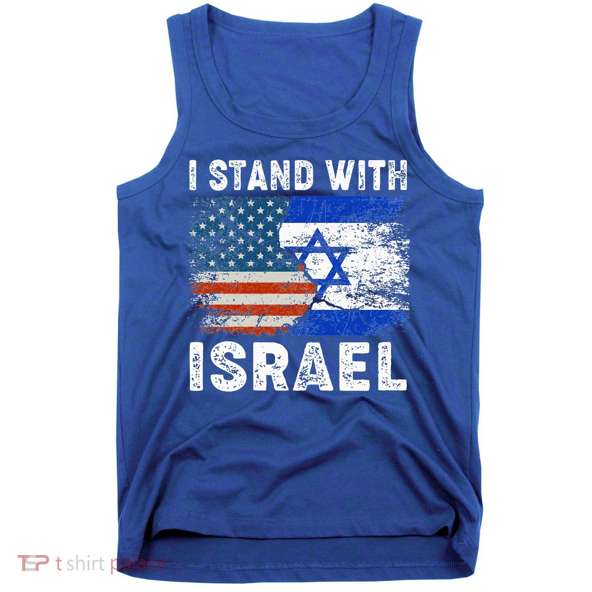 Support Israel I Stand With Israel Israeli Flag Us Flag Tank Top