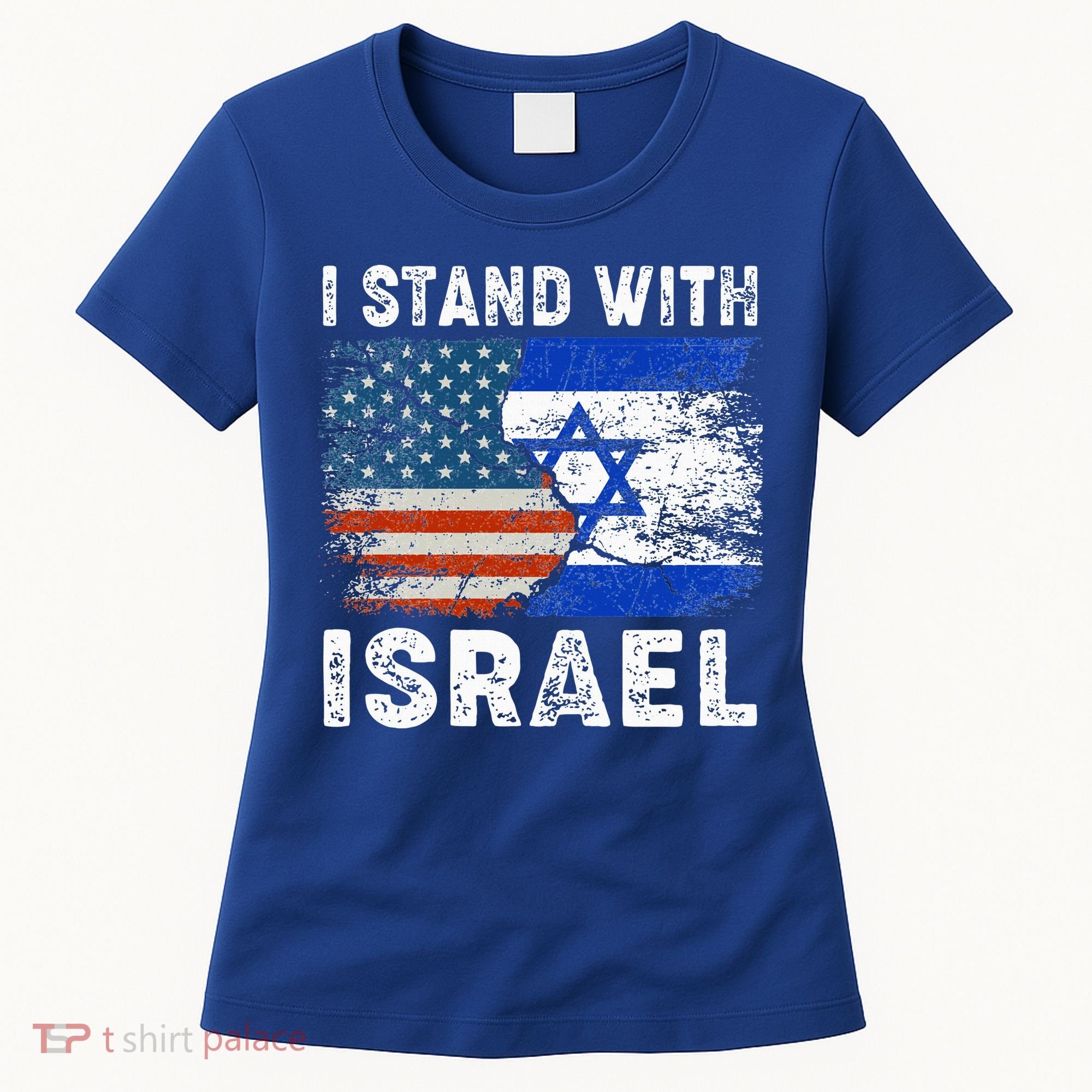Support Israel I Stand With Israel Israeli Flag Us Flag Women's T-Shirt