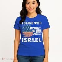 Support Israel I Stand With Israel Israeli Flag Us Flag Women's T-Shirt thumb 4