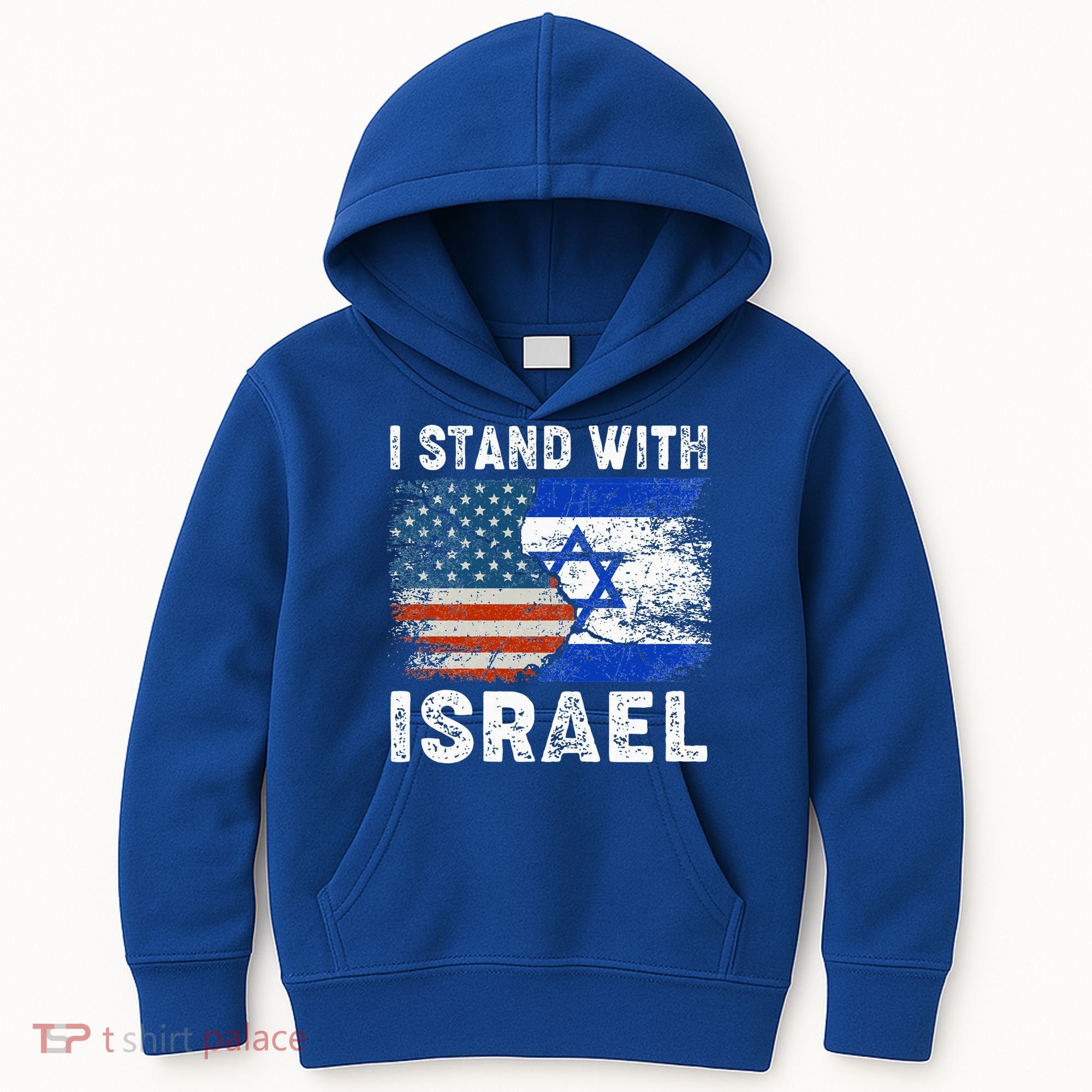 Support Israel I Stand With Israel Israeli Flag Us Flag Kids Hoodie