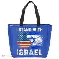 Support Israel I Stand With Israel Israeli Flag Us Flag Tote Bag thumb 0