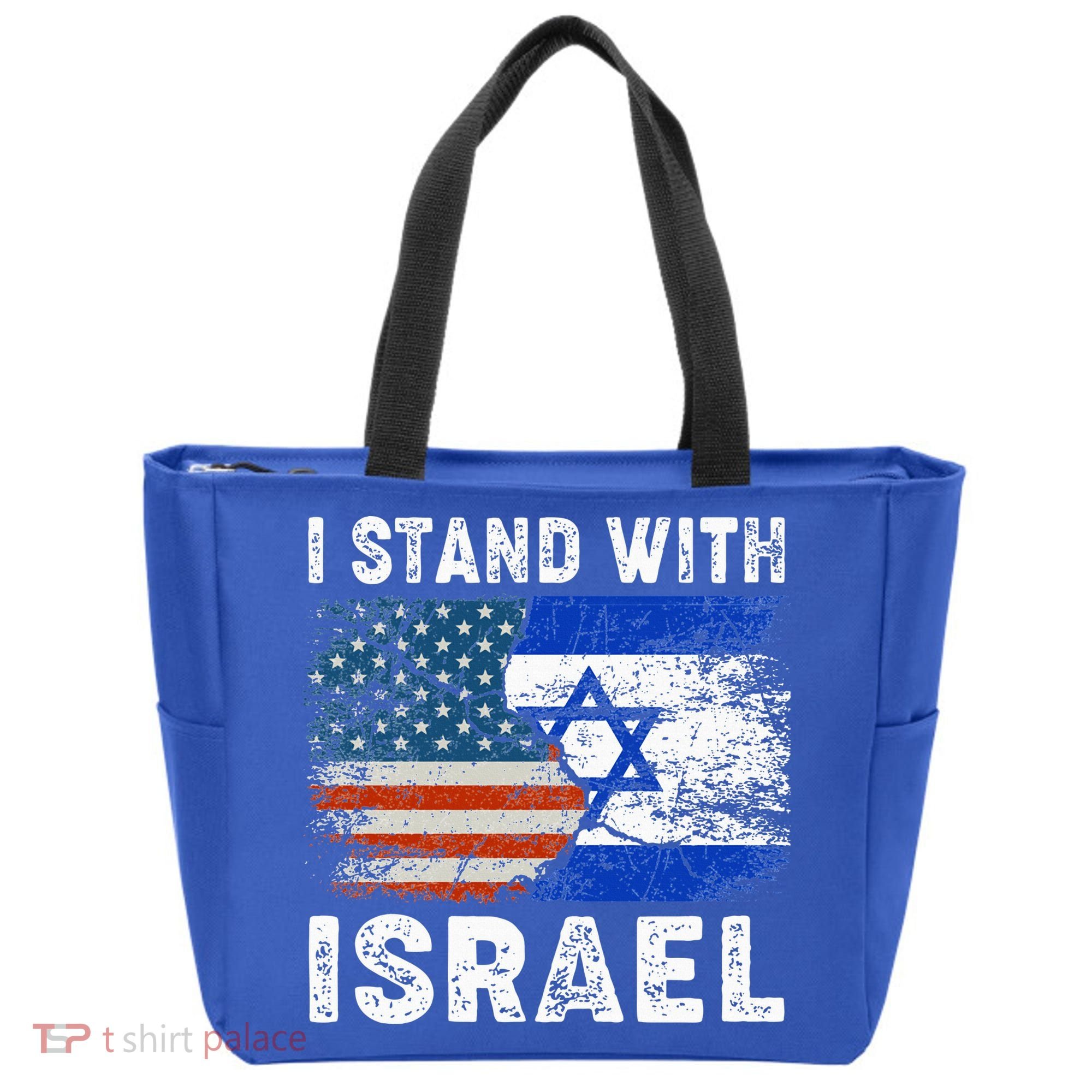 Support Israel I Stand With Israel Israeli Flag Us Flag Tote Bag