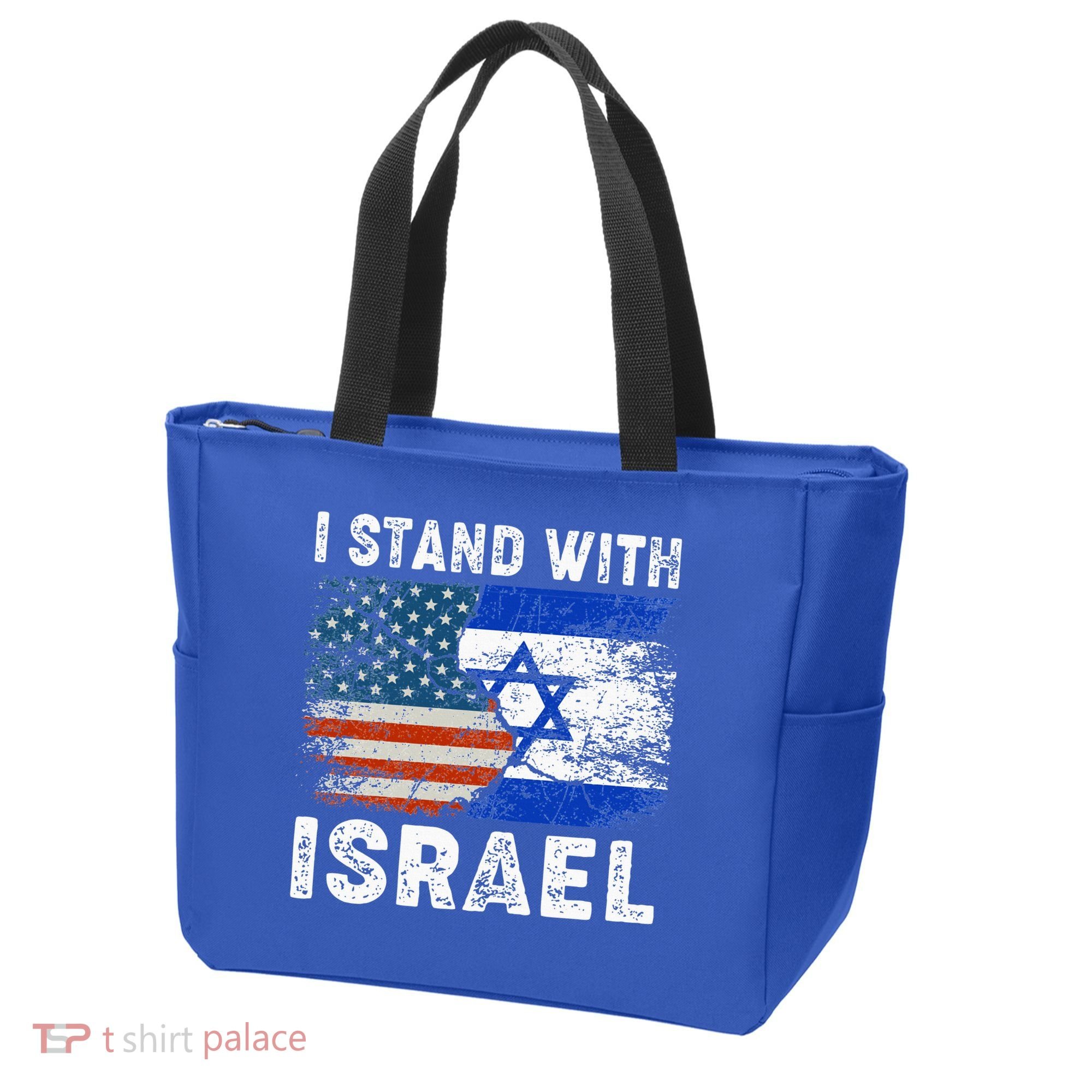 Support Israel I Stand With Israel Israeli Flag Us Flag Tote Bag