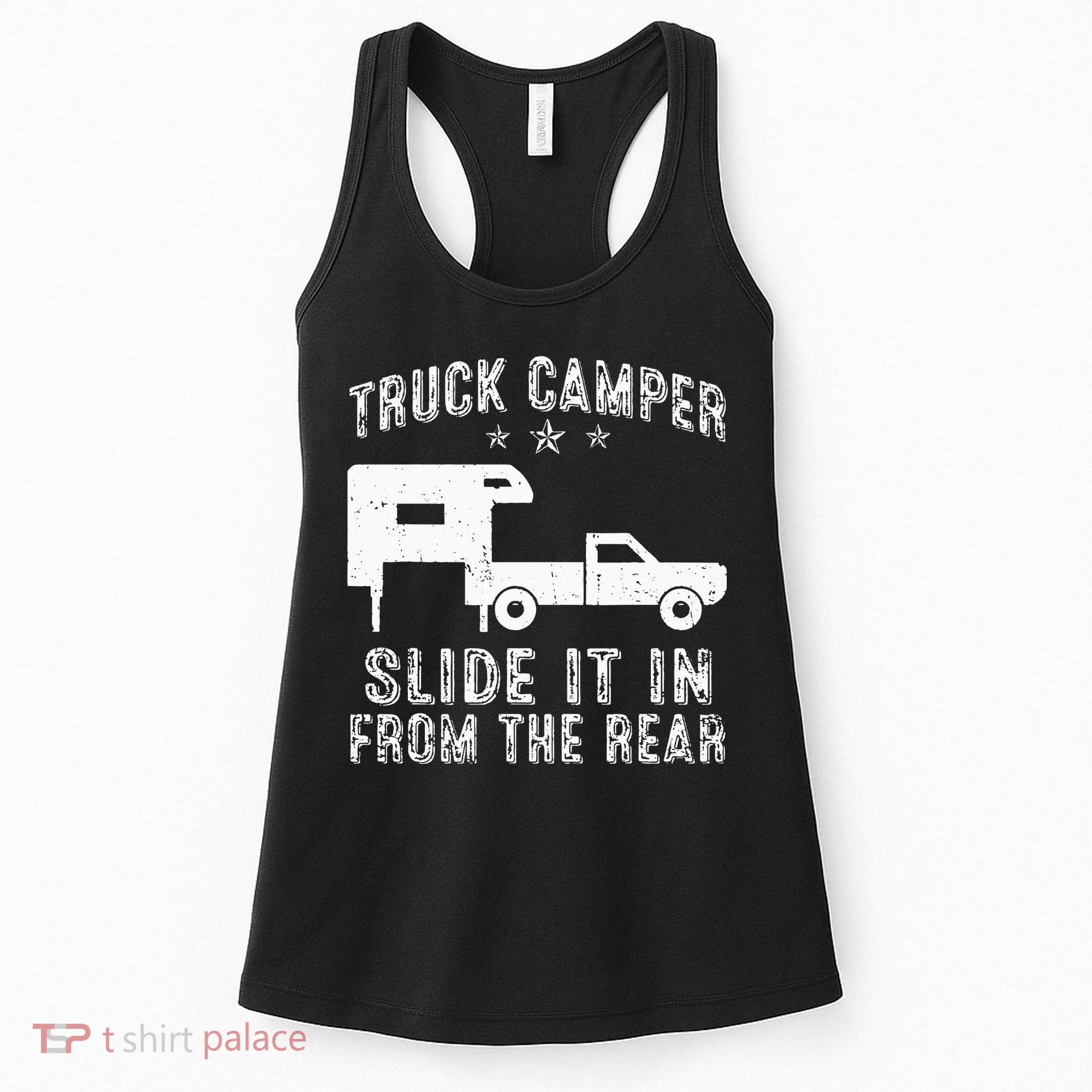 Slide It In From The Rear SlideIn Cabover Truck Camper Women's Tank Top