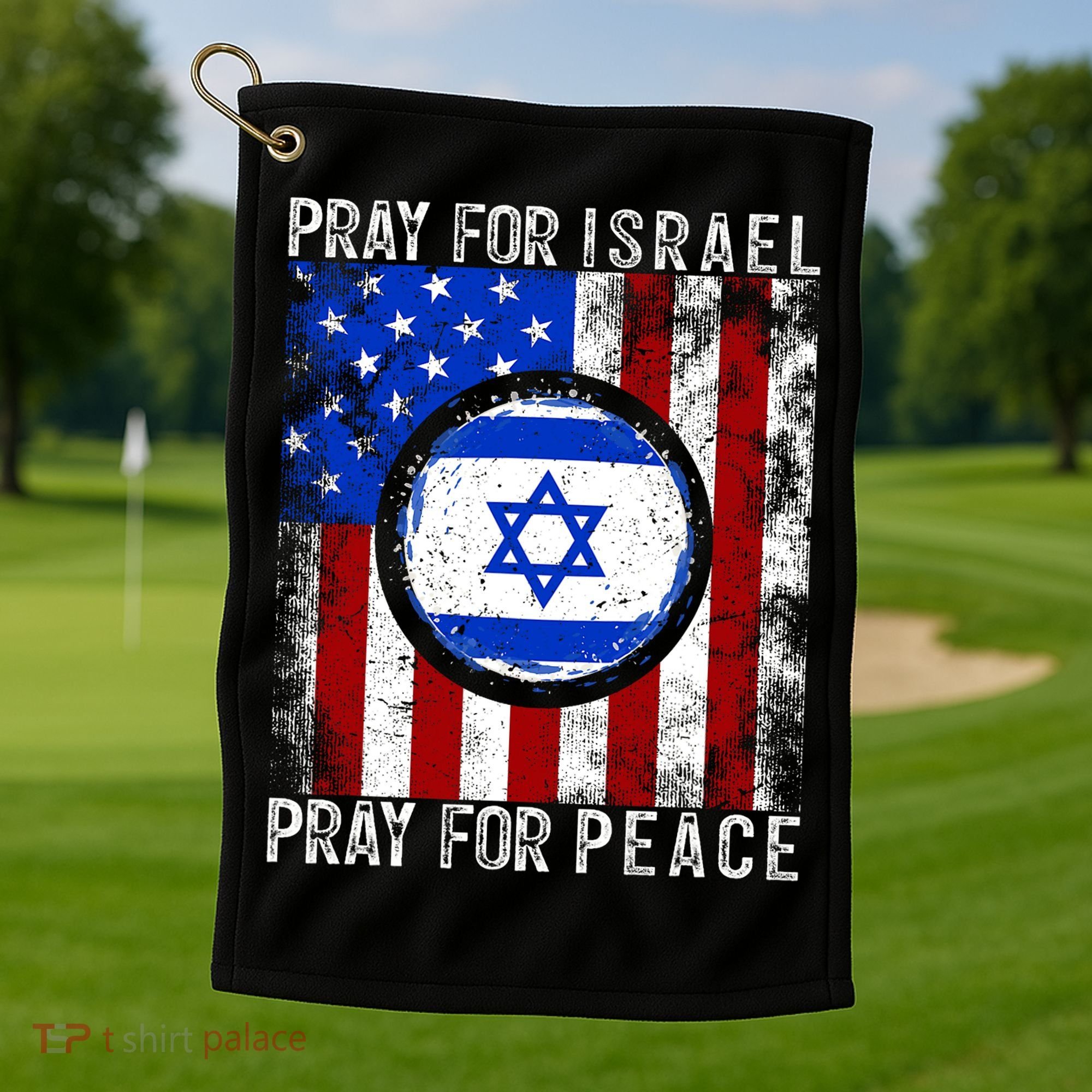 Support Israel I Stand With Israel Pray For Israel Flag Golf Towel