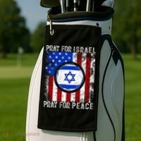 Support Israel I Stand With Israel Pray For Israel Flag Golf Towel thumb 2