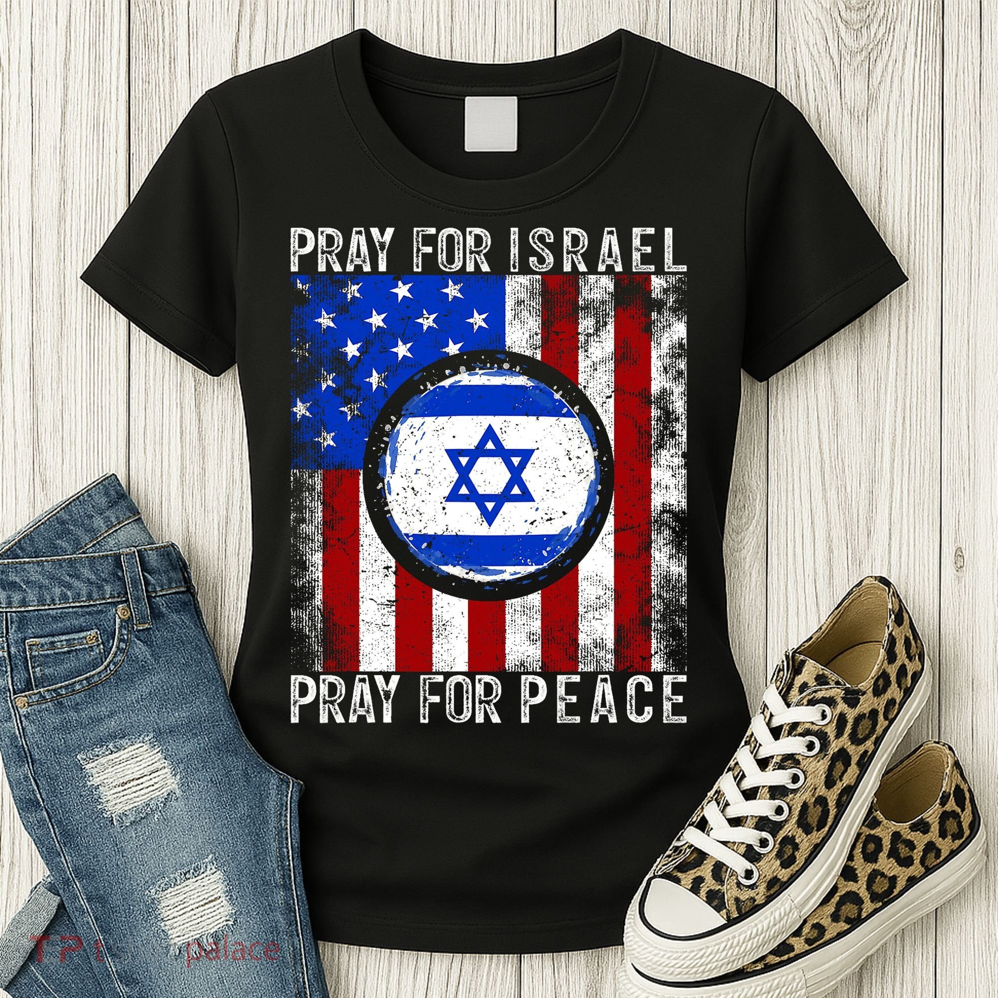 Support Israel I Stand With Israel Pray For Israel Flag Women's T-Shirt