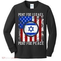 Support Israel I Stand With Israel Pray For Israel Flag Kids Long Sleeve Shirt thumb 0