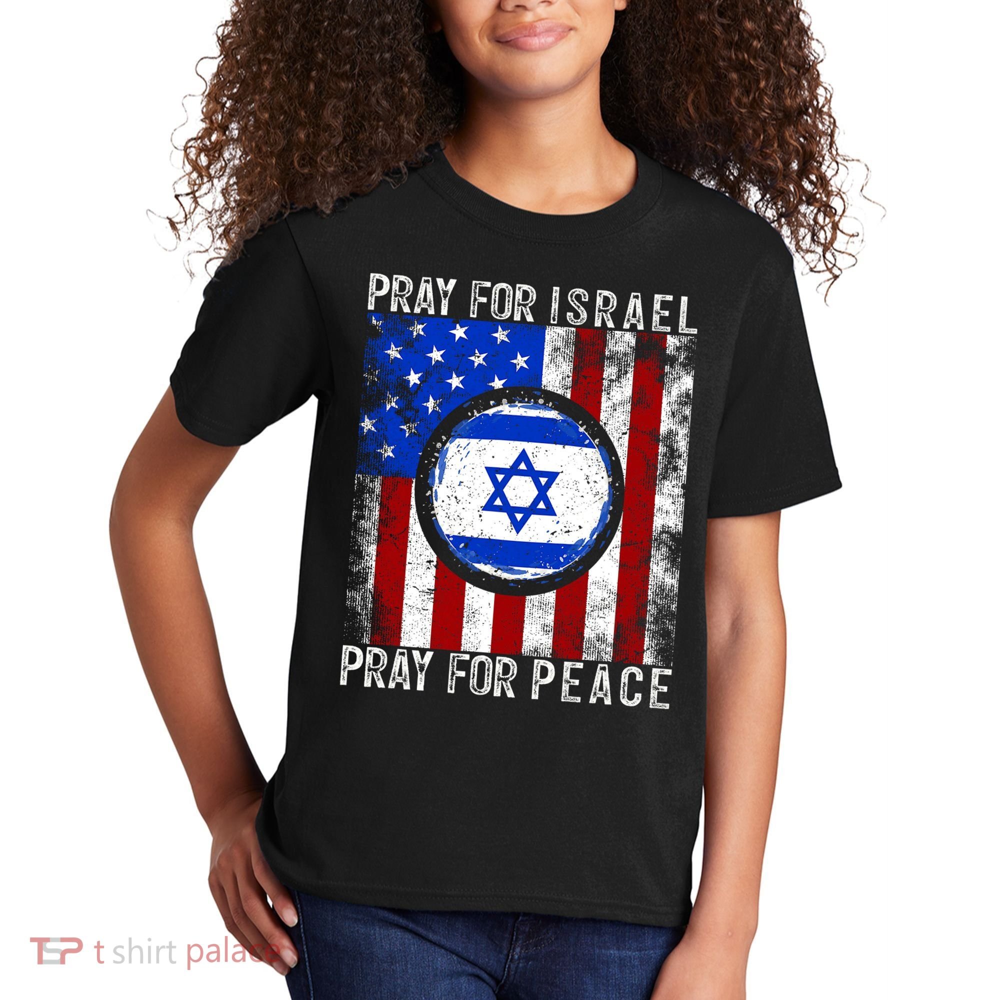 Support Israel I Stand With Israel Pray For Israel Flag Kids T-Shirt