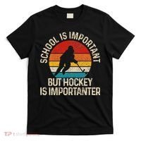 School Is Important But Hockey Is Importanter Funny Gist T-Shirt thumb 0
