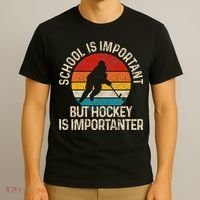 School Is Important But Hockey Is Importanter Funny Gist T-Shirt thumb 3