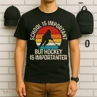 School Is Important But Hockey Is Importanter Funny Gist T-Shirt thumb 6