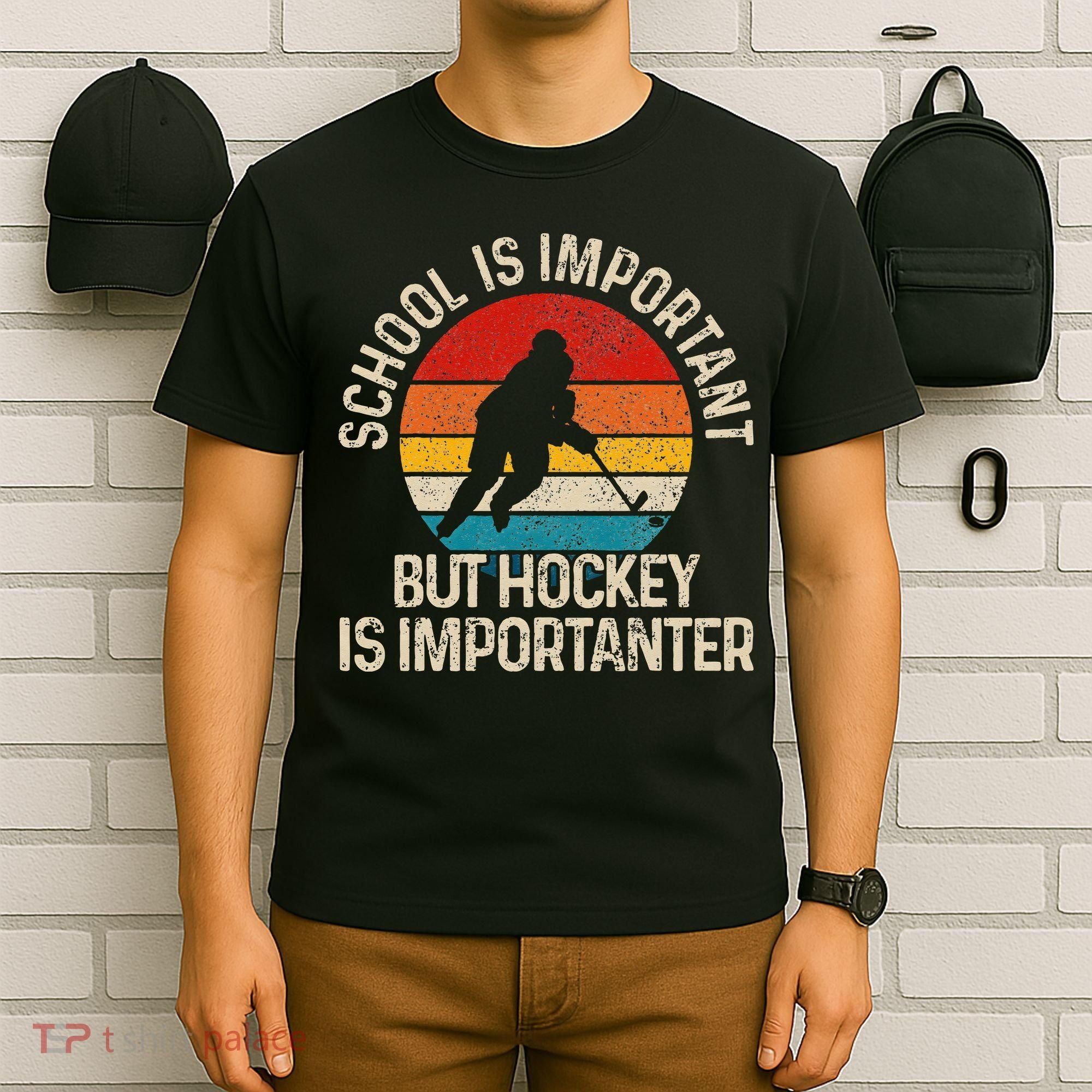 School Is Important But Hockey Is Importanter Funny Gist T-Shirt