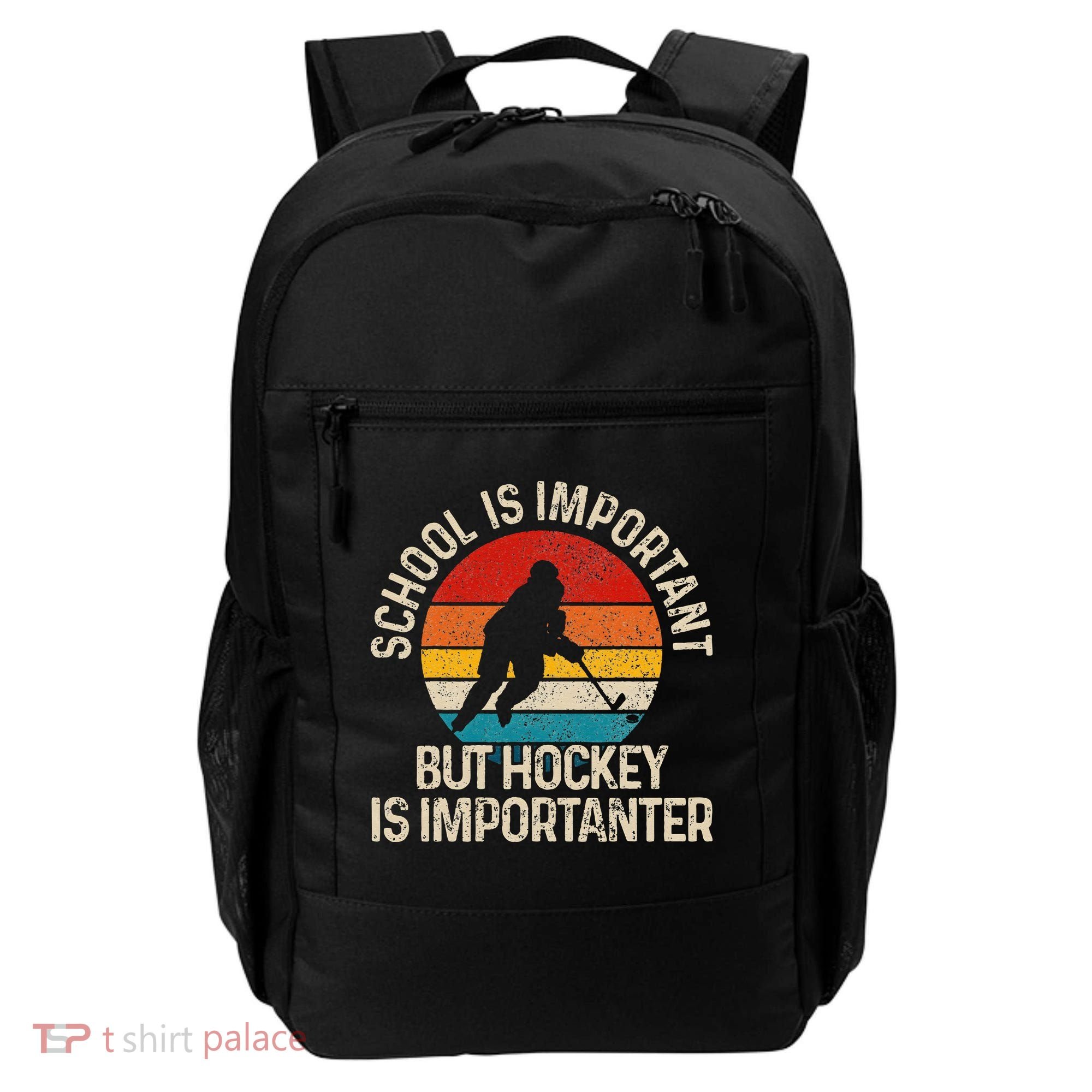 School Is Important But Hockey Is Importanter Funny Gist Backpack