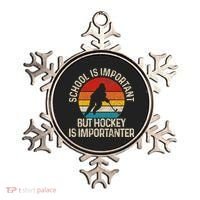 School Is Important But Hockey Is Importanter Funny Gist Ornament thumb 0