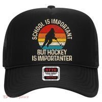 School Is Important But Hockey Is Importanter Funny Gist Hat thumb 0
