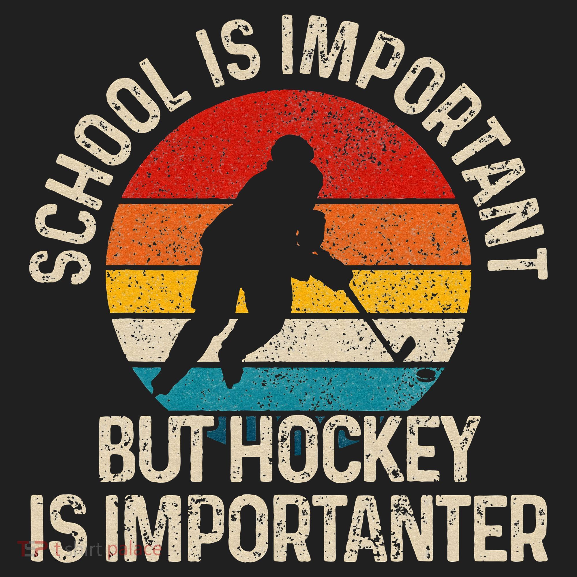 School Is Important But Hockey Is Importanter Funny Gist Golf Towel