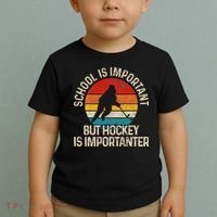 School Is Important But Hockey Is Importanter Funny Gist Toddler T-Shirt thumb 2