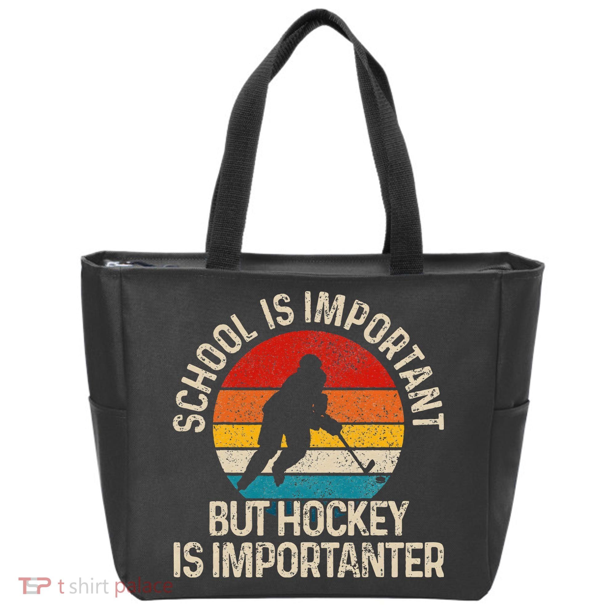 School Is Important But Hockey Is Importanter Funny Gist Tote Bag