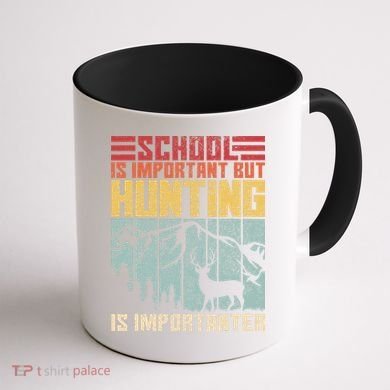 School Is Important But Hunting Is Importanter Deer Hunting Coffee Mug back