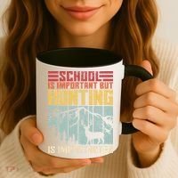 School Is Important But Hunting Is Importanter Deer Hunting Coffee Mug thumb 3