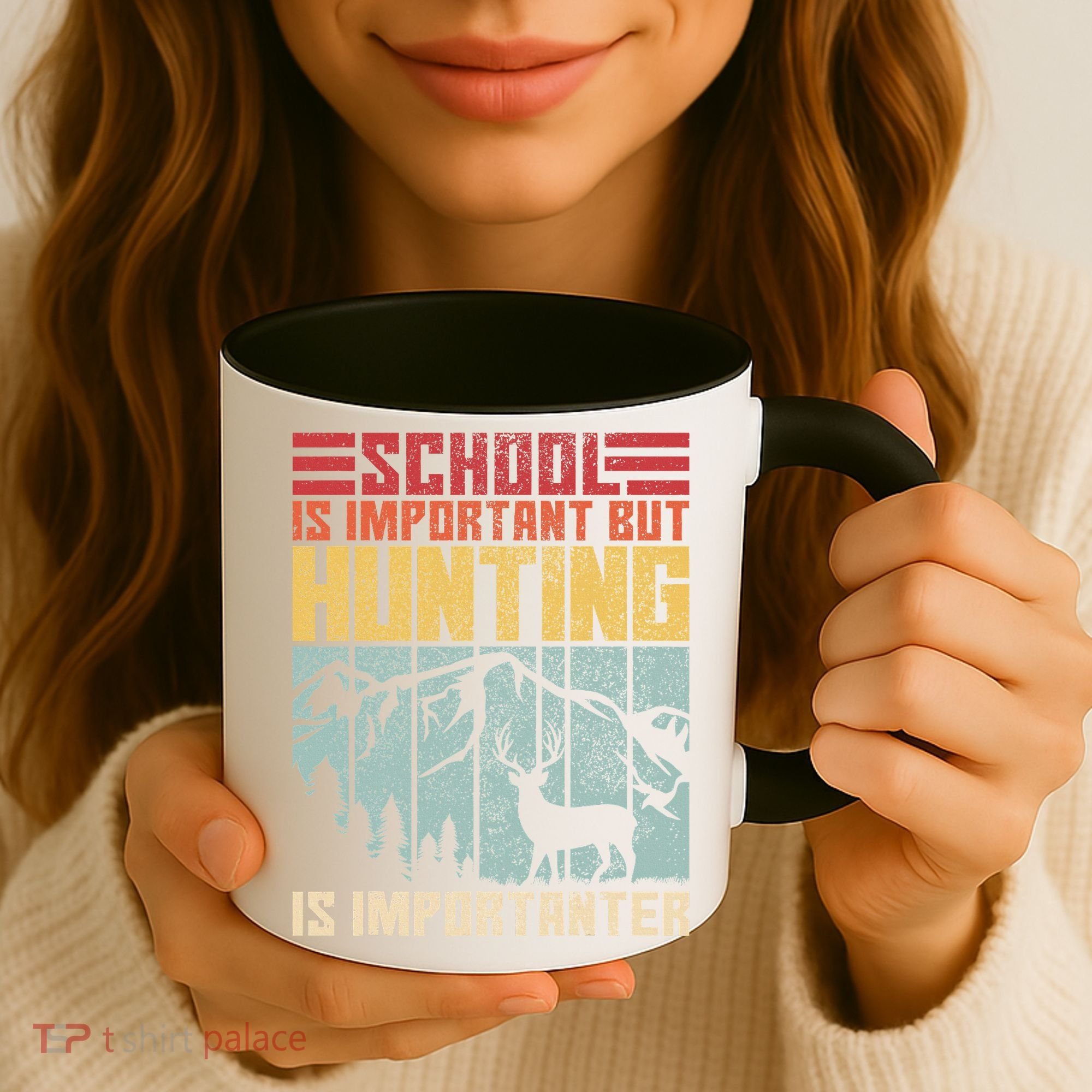 School Is Important But Hunting Is Importanter Deer Hunting Coffee Mug