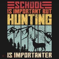 School Is Important But Hunting Is Importanter Deer Hunting Women's Hoodie thumb 2