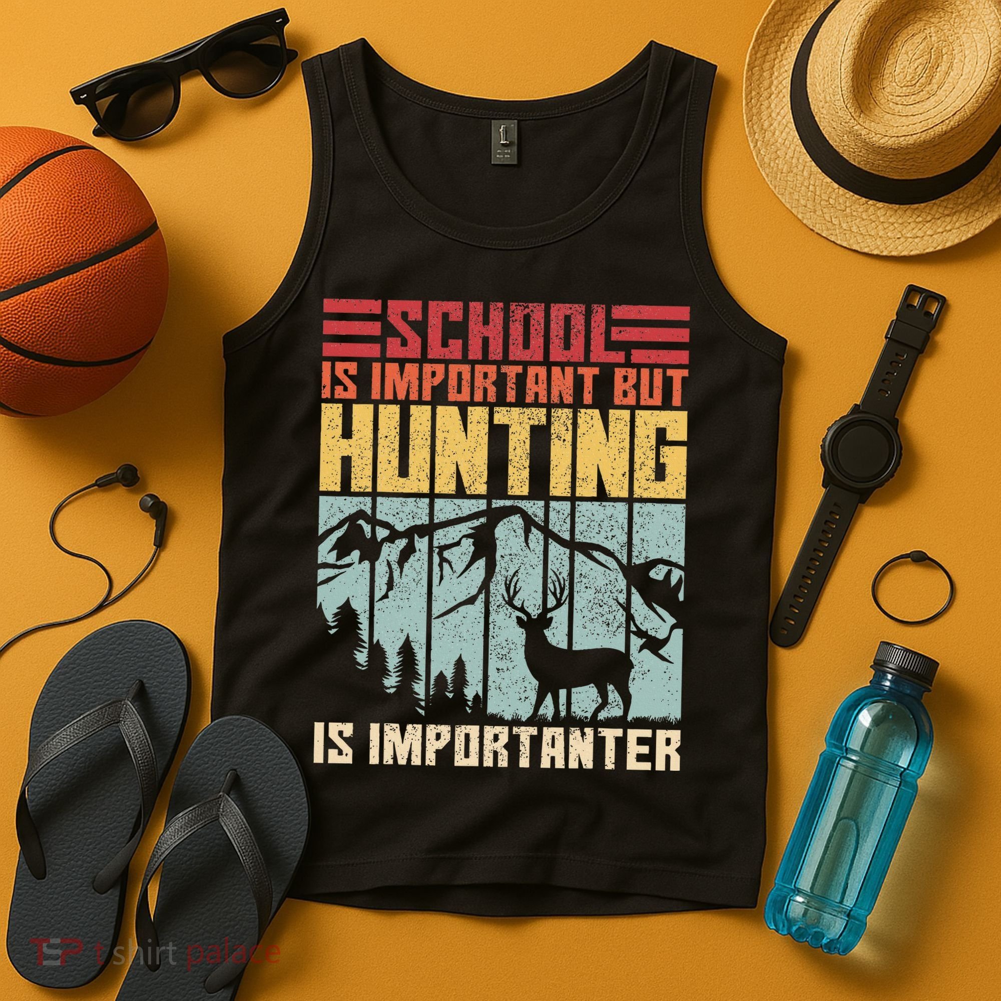 School Is Important But Hunting Is Importanter Deer Hunting Tank Top