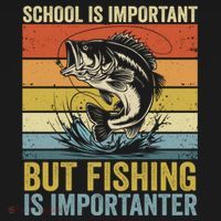 School Is Important But Fishing Is Importanter Funny Fishing Gift Women's Hoodie thumb 2
