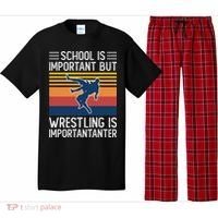 School Is Important But Wrestling Is Importanter Funny Pajama Set thumb 0