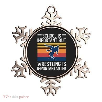 School Is Important But Wrestling Is Importanter Funny Ornament