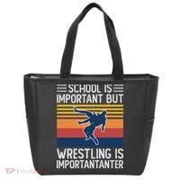 School Is Important But Wrestling Is Importanter Funny Tote Bag thumb 0
